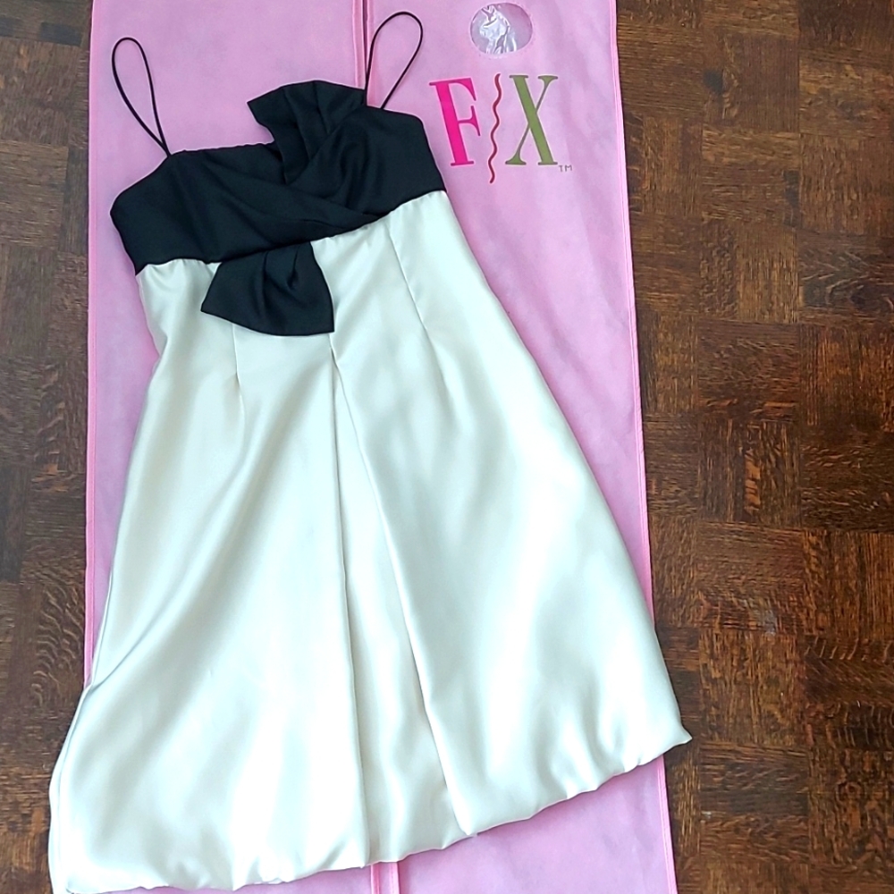 Black and White Prom Dress with Bow